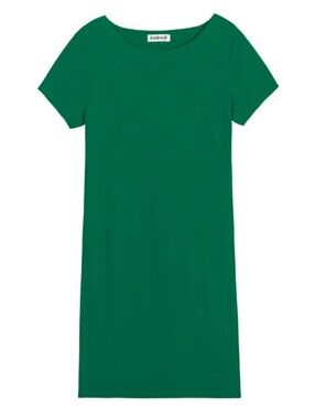 Kettlewell Cotton T-Shirt Dress In Dark Emerald Green Cap Sleeve Organic Cotton